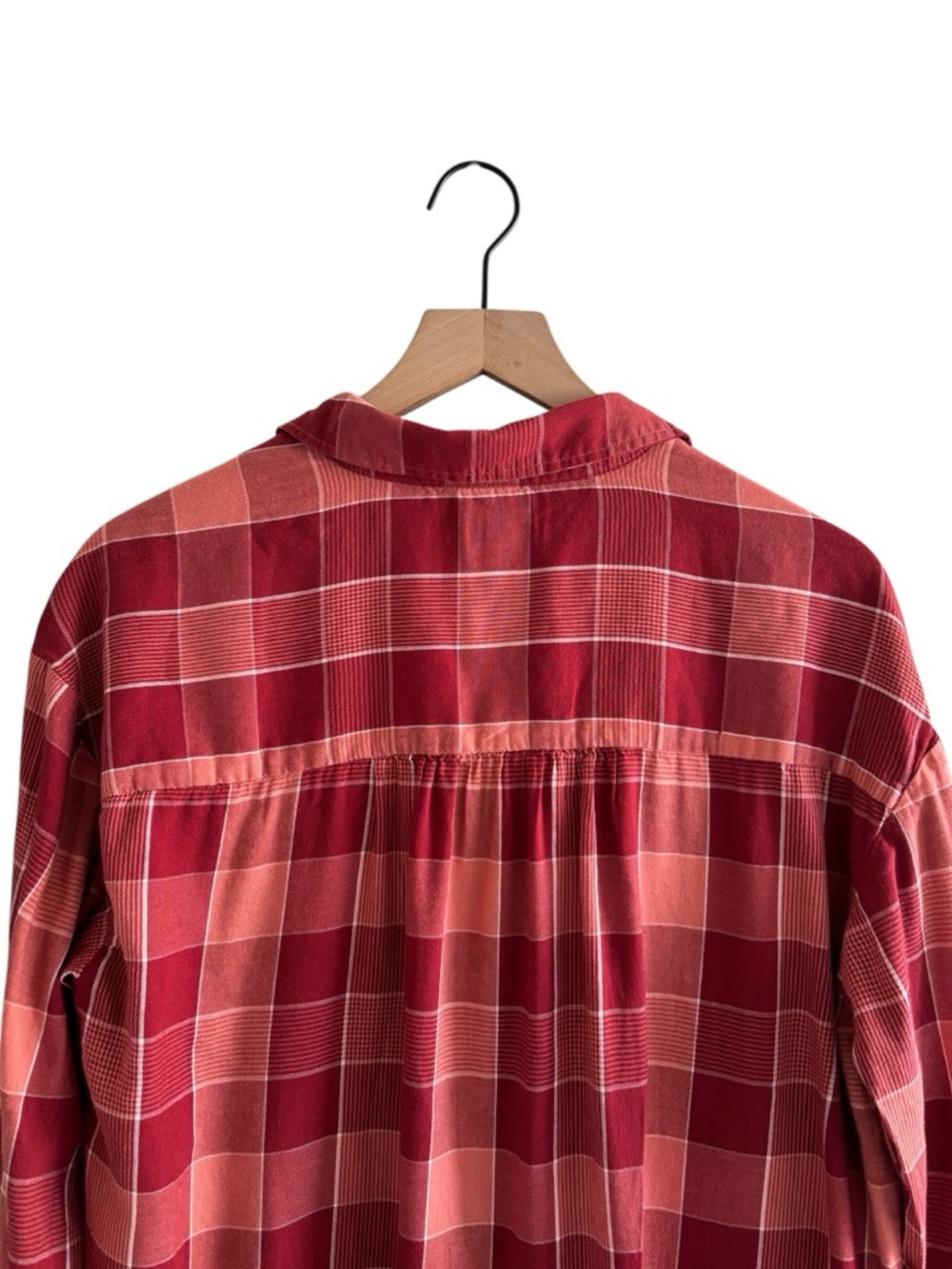 Wonderly Plaid Button Down Shirt Red Orange Long Sleeve Top Size Large - Picture 7 of 13